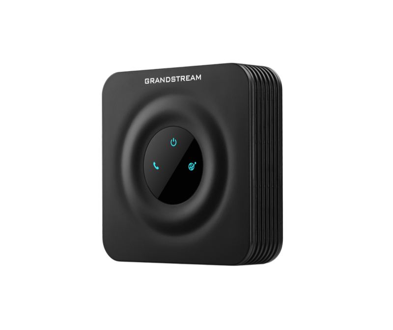 GippsHost Phone Adapter, a small black Grandstream HT801 box with a single phone socket